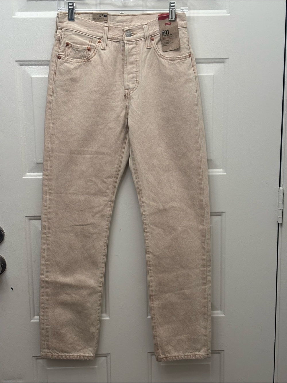 Levi's 501 Women's Straight-Leg Jeans in Light Beige 25X30